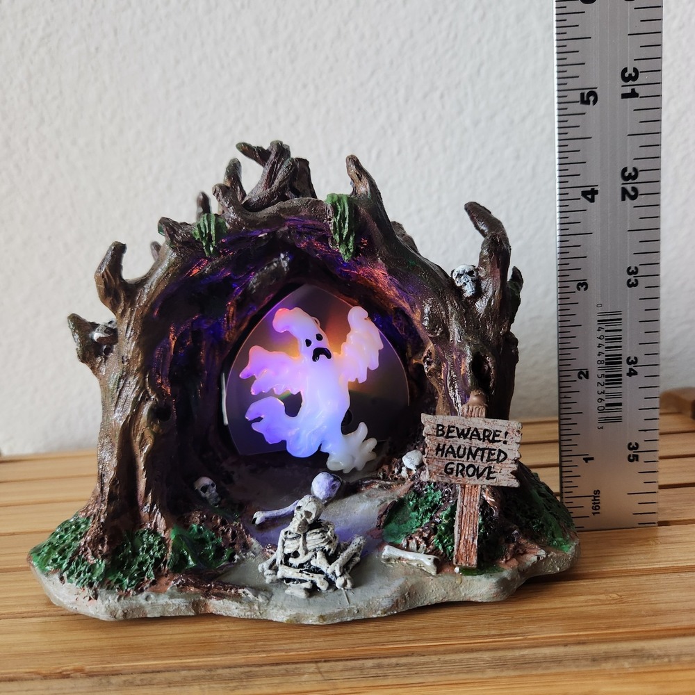 RARE Lemax Spooky Town Collection Haunted Grove 2006 Light Up Ghost Cave Retired - Picture 14 of 16